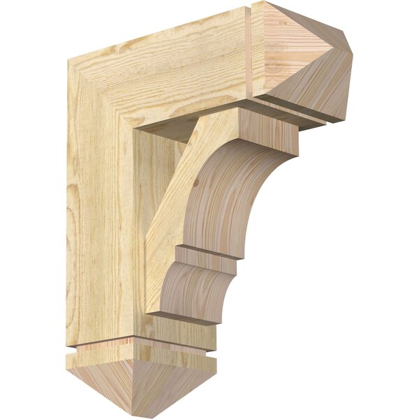 Ekena Millwork Balboa Arts and Crafts Rough Sawn Bracket w/ Offset Brace, Douglas Fir, 8"W x 20"D x 24"H BKT0806X20X24BOA03RDF - main
